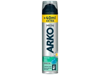 Гель для бритья Arko Men Sensitive, для чувствительной кожи, алоэ вера, масло лаванды, 240мл