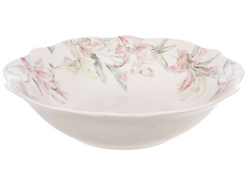 Салатник фарфоровый Pink Orchid, цветочный принт, 1,15 л, 23×6 см