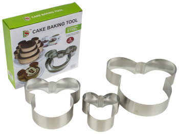 Формы металлические для выпечки Микки 10см,15см, 20см (цена за набор 3 предмета)