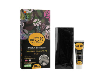 Восковые полоски для депиляции Wox, для лица и зоны бикини, с алоэ и гиалуроновой кислотой, 42шт