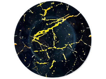 Тарілка обідня Мармур, кераміка, 23см, колір чорний