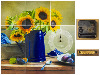 Часы настенные на полотне Подсолнух МДФ 60х60см