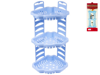 Полка настенная Тюльпан угловая (цвет - голубой) Efe plastics 25х25х59см