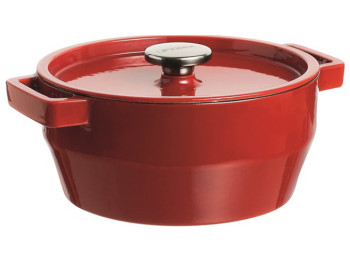 Кастрюля чугунная круглая Pyrex Slow Cook red, 3,6л, 2059549630016