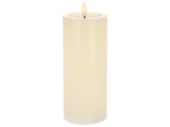 Светодиодная восковая свеча с живым пламенем, теплый белый свет, цвет - vanilla