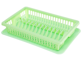 Сушилка для посуды R plastic, салатовый, 1 ярус, 43x29x8см, 20107