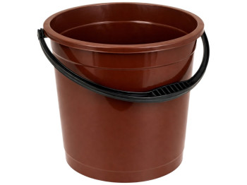 Ведро R plastic коричневое, без крышки, 12л, 01202