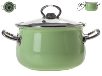 Кастрюля Infinity Pastel Green, с крышкой, 22см, 5л, 8690068737271