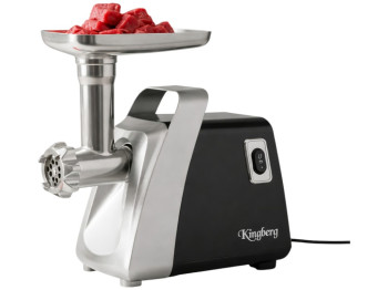 Мясорубка электрическая Kingberg, 2500Вт, пластик, нержавеющая сталь, цвет черный
