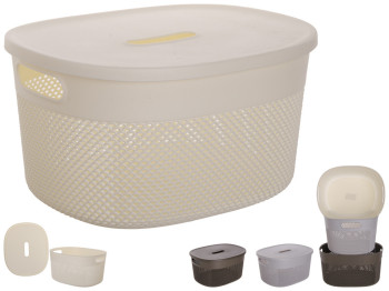 Корзина-плетенка с крышкой M 28х23х15,5см