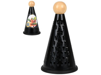 Тёрка коническая с ручкой Black, силикон, дерево, металл, 23×12см, цвет черный