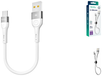 Кабель USB Ridea RC-XS51 X-Silicone Type-C 3A 0.25м, Цвет Белый