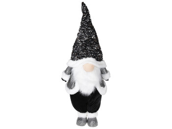 Мягкая игрушка Гном, 35х26х97см, цвет - черно-белый в пайетках