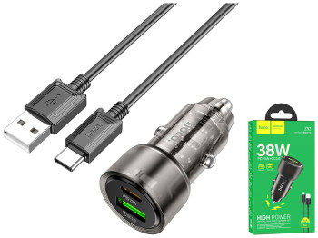 Авто Зарядное Устройство Hoco Z52 Spacious PD38W+QC3.0 Type-C, Цвет Прозрачно-черный