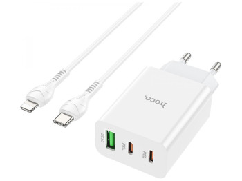 Сетевое зарядное устройство Hoco C99A PD20W+QC3.0 Type C to Lightning Цвет Белый
