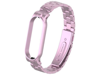 Ремешок для Xiaomi Mi Band 5 / 6 Metal Band Колір Рожевий