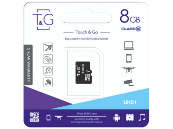 Карта Памяті  TG MicroSDHC 8gb UHS-1 10 Class Колір Чорний