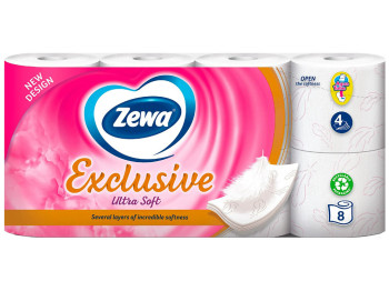 Туалетний папір Zewa Exclusive Ultra Soft, 4х шаровий (ціна за упаковку 8шт)