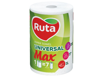 Рушники паперові Ruta Max білі двошарові, целюлозні (ціна за 1 рулон)