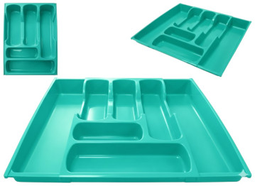 Лоток раздвижной Консенсус, для столовых приборов, пластик, 50×41,5см, цвет бирюза