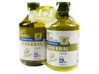 Органический набор O’Herbal Шампунь для жирных волос 500 мл+кондиционер 500мл