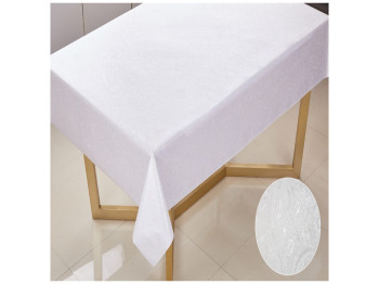 Клеенка La Perla, на тканевой основе, ПВХ, 1,37×20м, дизайн белый жаккард (цена за рулон)
