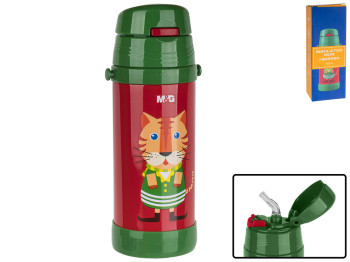 Термос-поилка детский Тигренок с ремешком 350мл