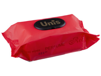 Вологі серветки Unis Perfume Red антибактеріальні 84шт з клапаном
