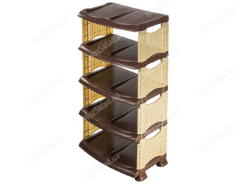 Полка для обуви R plastic Ротанг, бежевая, 5 секций, 18501