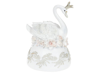 Декоративная музыкальная фигурка Лебедь в магнолиях, 15см