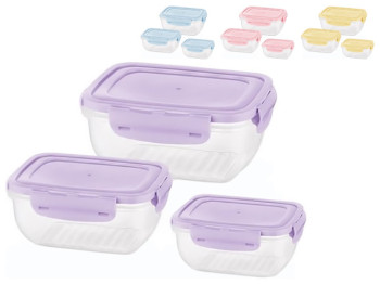 Набор пластиковых контейнеров Bager Cook&Lock MIX, прямоугольные, 400мл/800мл/1,4л, 8650534831278