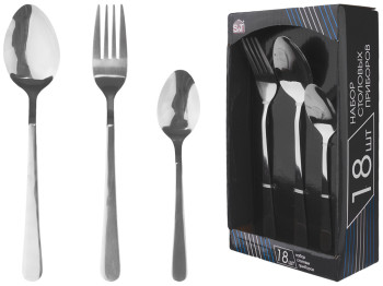 Набір столових приладів Family-1 18 предметів (6 виделок, 6 ложок, 6 десертних ложок)