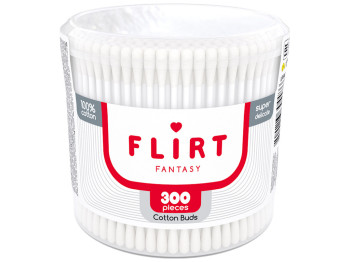 Ватные палочки косметические Fantasy Flirt пластик 300шт (в банке) VPF043