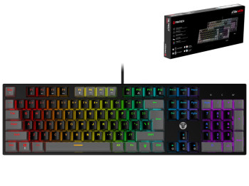 Клавиатура Игровая Fantech ATOM MK886 Blue Switch, цвет Черный/Серый