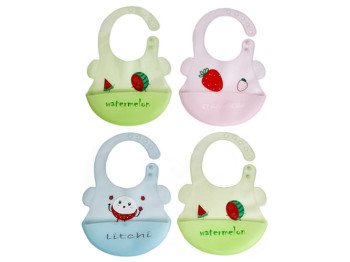 Слюнявчик силиконовый с карманом, 23х31см