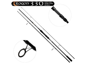 Спиннинг Trogon, карповый, карбон, 3.3 м, 150 г, 3 секции, в чехле, цвет черный