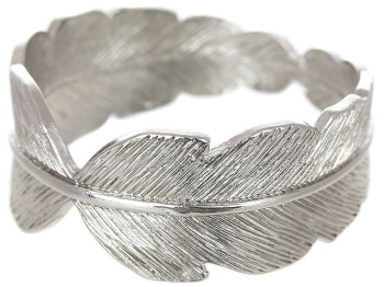 Металлическое кольцо для салфеток Лист, D4,5х2см, цвет - серебро