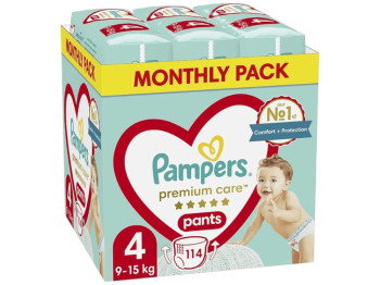 Подгузники-трусики Pampers Premium Care Pants, одноразовые, размер 4, 9-15кг, 144шт/уп