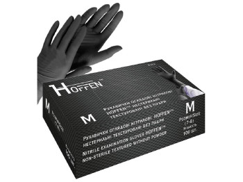 Перчатки нитриловые M Hoffen 3.5г нестерильные текстурированные без пудры, 100шт