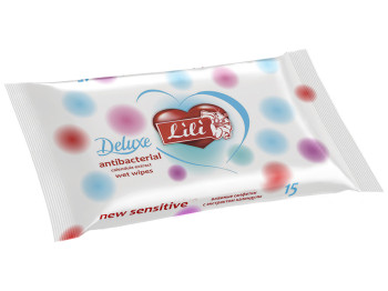 Влажные салфетки детские Lili Deluxe "С экстрактом календулы и витамином Е" антибактериальные 15шт