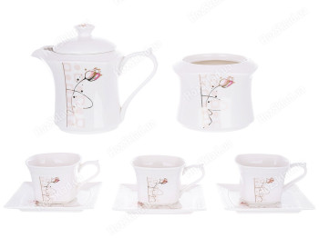 Чайный набор, 3 чашки + 3 блюдца + молочник + сахарница (цена за набор 8 предметов)