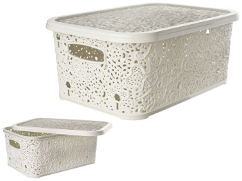 Корзина с крышкой бежевая 6л Elif