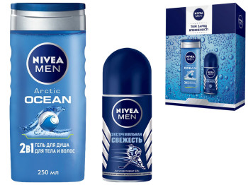 Набір подарунковий жіночий Nivea (гель для душу 2в1 250мл+антиперспірант охолоджуючий 50мл)