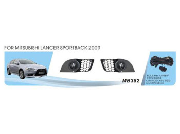 Фары дополнительные MB-382 для Mitsubishi Lancer Sportback (2008-2015) / Evolution X, H11, 12V, 55W,