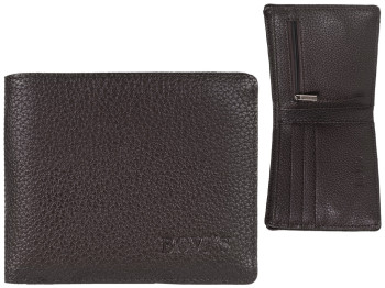 Кошелек мужской кожзам. коричневый "Bovis" 11,5х3х9см