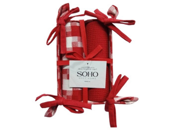 Набір рушників Soho White&Red, 40х60см (ціна за набір 2шт) 8900069804590