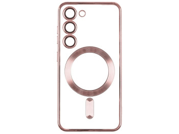 Чехол TPU Metallic Full Camera with Magsafe для Samsung Galaxy S23 Цвет Rose Gold