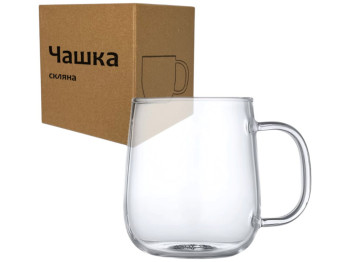 Чашка, боросилікатне скло, 500мл, колір прозорий