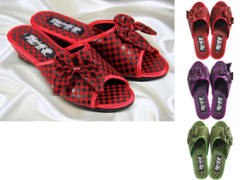 Тапочки жен. мягк. с откр. носком на полиуретановой танкетке (36 р., маломерят) (3 расцветки)