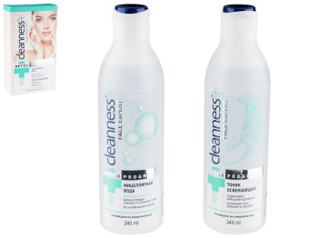 Набор косметический Cleanness+ "Fresh" (мицеллярная вода 240мл+тоник освежающий 240мл)